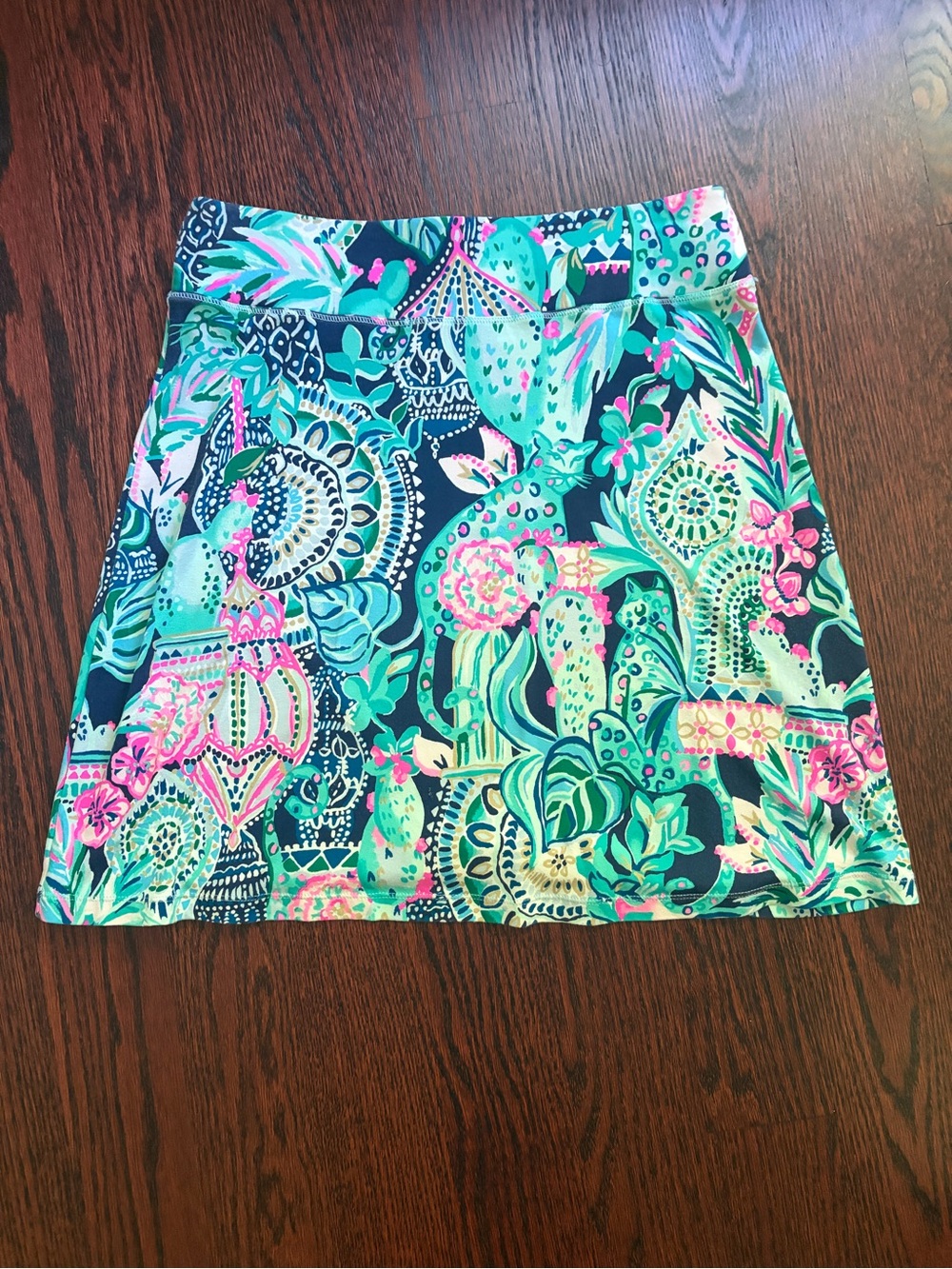 Lilly Pulitzer Tropical Floral Mini Skirt — Teal, Pink & Navy